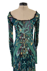 Fabulous Fall 2011 Emilio Pucci by Peter Dundas Runway Look 3 Green Print Corset Front Dress
