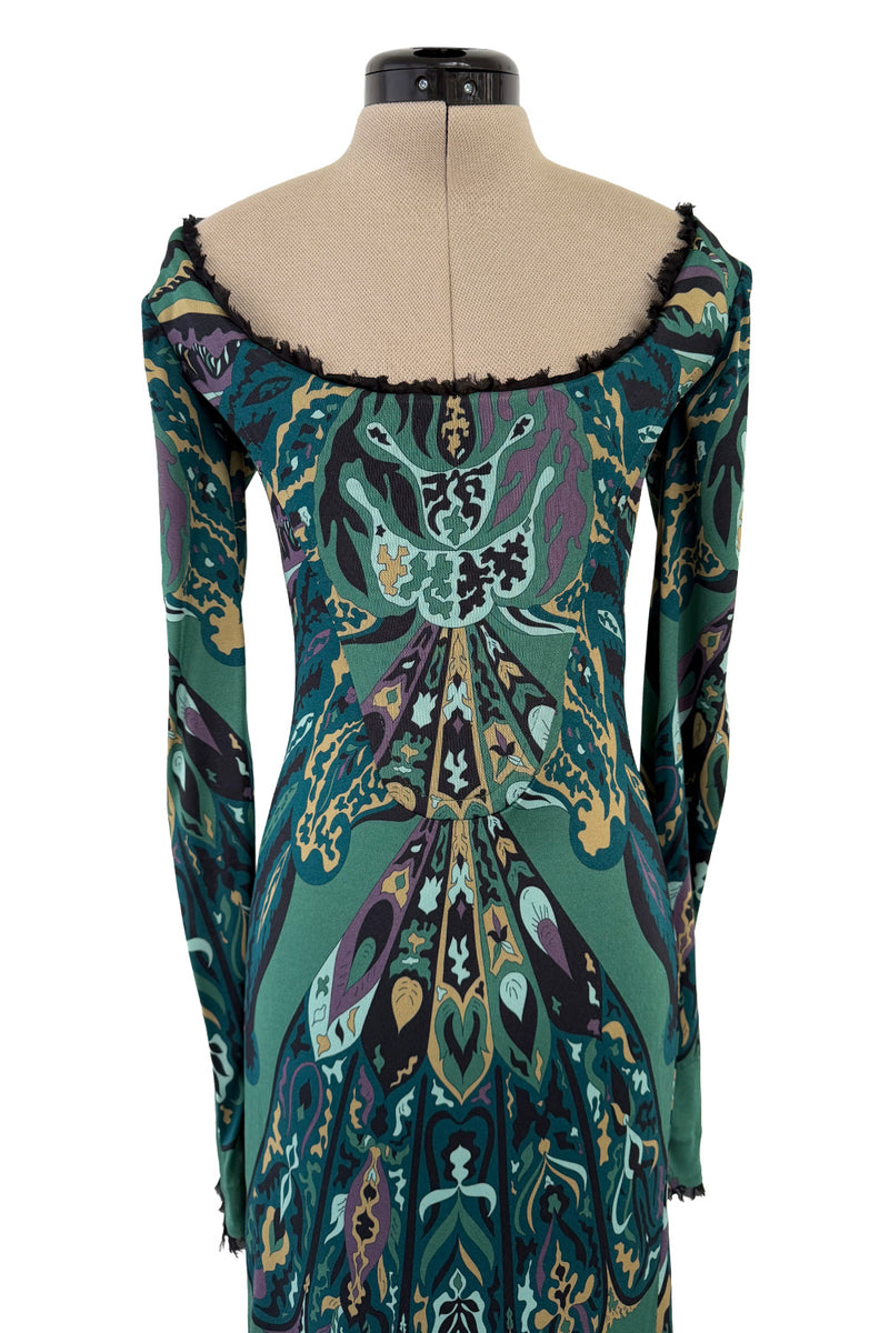 Fabulous Fall 2011 Emilio Pucci by Peter Dundas Runway Look 3 Green Print Corset Front Dress