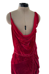 Fall 2006 Christian Dior by John Galliano Runway Look 41 Red Velvet Dress