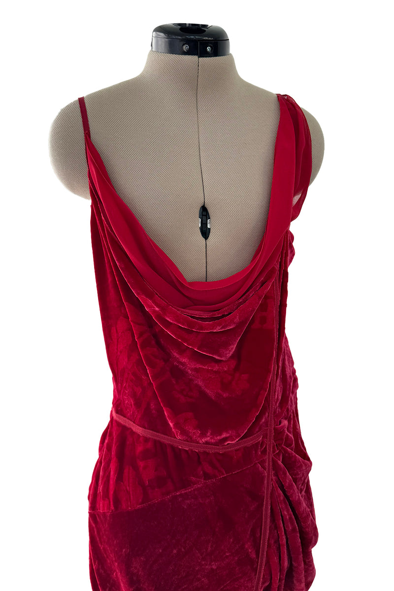 Fall 2006 Christian Dior by John Galliano Runway Look 41 Red Velvet Dress