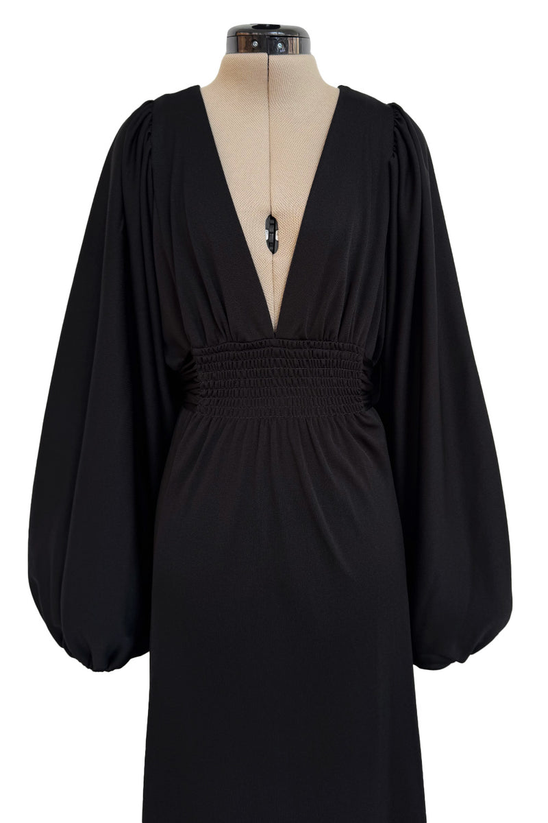 Fabulous 1970s Ossie Clark for Radley Black Jersey Huge