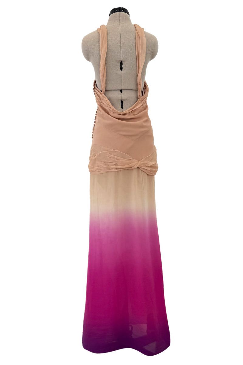 Prettiest Spring 2006 Christian Dior by John Galliano Pink Ombre Silk Chiffon Dress