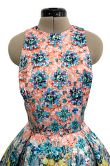 Prettiest Spring 2014 Mary Katrantzou Runway Look 19 Printed Beaded Mini Dress w Full Skirt