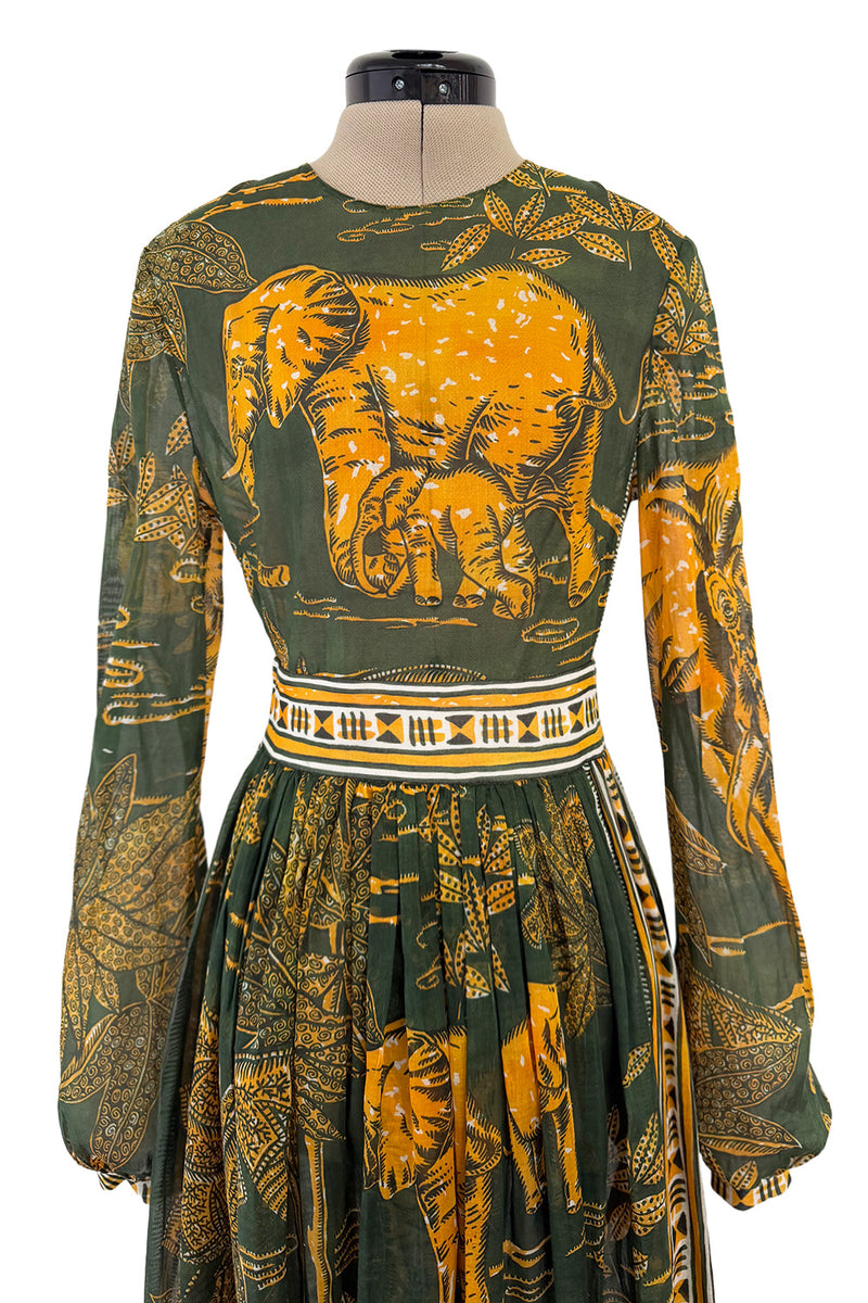 Spring 2016 Valentino by Pierpaolo Piccioli & Maria Grazia Chiuri Runway Elephant Printed Cotton Dress