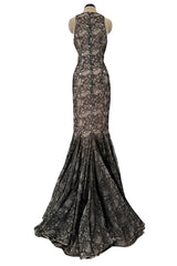 Spring 2012 Alexander McQueen by Sarah Burton Black Lace Dress w Fabulously Full Lower Skirting