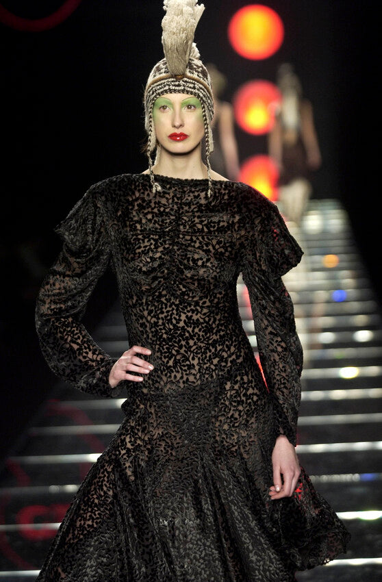 Amazing Fall 2002 Christian Dior by John Galliano Runway Look 32 Bias Cut Silk Velvet Devore Backless Dress