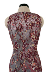 Exceptional Spring 1998 Christian Lacroix Runway Net Lace & French Blue Printed Silk Dress
