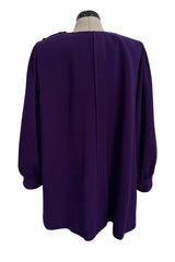 Documented Fall 1985 Yves Saint Laurent Haute Couture Runway Look 43 Purple Over-sized Cut Tunic