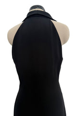 Iconic Spring 1998 Yves Saint Laurent Runway Wrap Tuxedo Dress w High Wrap Over Slit
