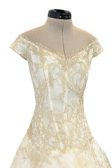 Dreamist Spring 2012 Alexander McQueen by Sarah Burton Soft Gold Lace on Ivory Net Wedding Dress