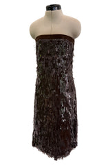 Incredible Fall 2010 Gucci by Frida Giannini Runway Look 45 Strapless Dress Covered w Pailettes & Matching Capelet