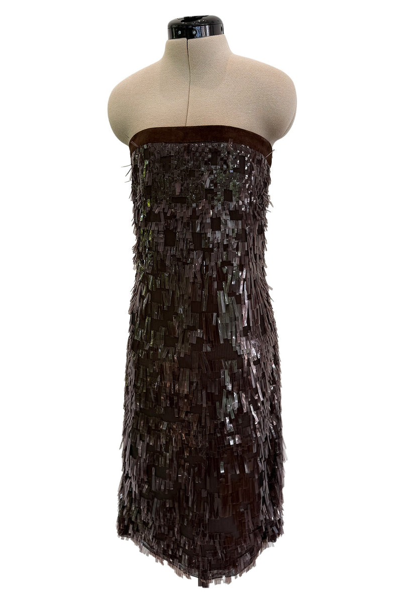 Incredible Fall 2010 Gucci by Frida Giannini Runway Look 45 Strapless Dress Covered w Pailettes & Matching Capelet