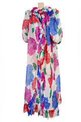Iconic Spring 1984 Hubert de Givenchy Haute Couture Runway Silk Chiffon Strapless Dress & Coat Set