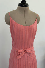 Chanel 1975-76 Haute Couture Top Stiched Pink with Belt - 13.5" W