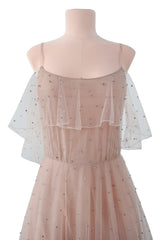 Fall 2016 Valentino by Pierpaolo Piccioli & Maria Grazia Chiuri Net Dress w Silver Sequin & Beads