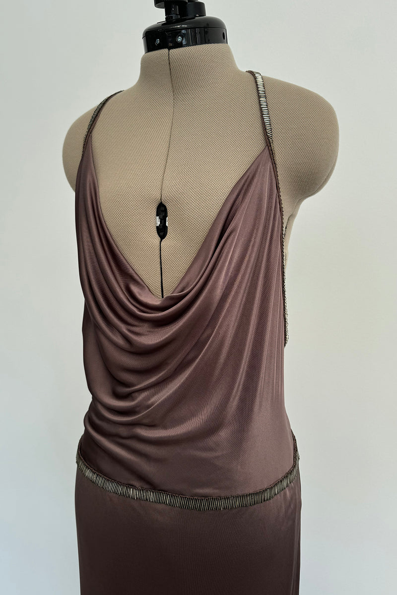 Gucci 2010-11 Deep Mauve Backless Jersey Dress