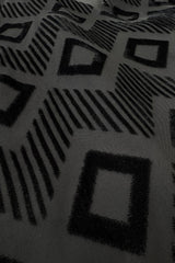 Prettiest 1960s Pierre Balmain Full Length Fused Velvet in Black Silk Geometric Pattern Skirt