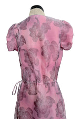 Prettiest Spring 2019 Giorgio Armani Runway Look 38 Dusty Pink Silk Organza Printed Floral Dress
