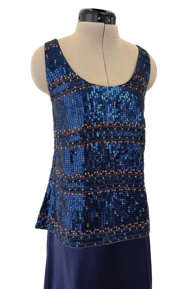 Fantastic Fall 1998 Giorgio Armani Runway, Ad Campaign & Exhibit Silk Skirt w Sequin Tank Top Set