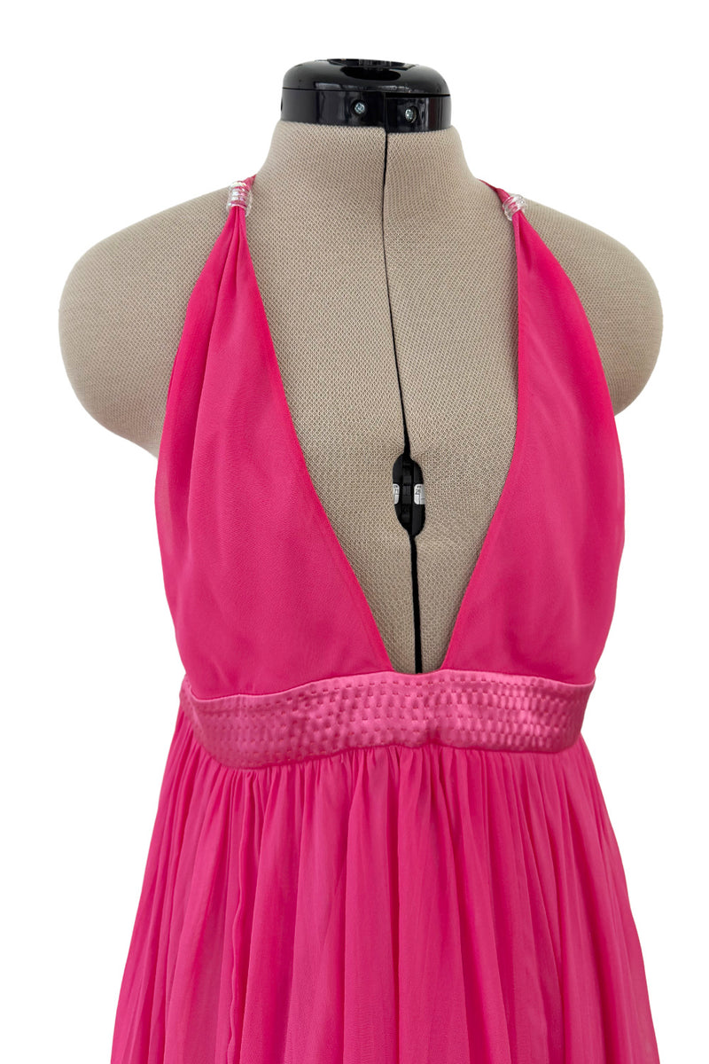 sachin and babi light blue dress Chiffon Halter Neck Mini Dress in Pink