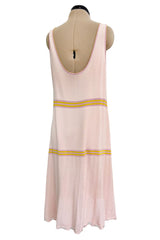 Dreamy Cruise 2004 Chanel by Karl Lagerfeld Pale Pink Knit Dress & Pastel Cardigan Set