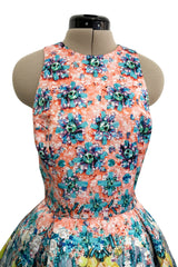 Prettiest Spring 2014 Mary Katrantzou Runway Look 19 Printed Beaded Mini Dress w Full Skirt