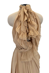 Incredible Fall 2010 Christian Dior by John Galliano Runway Look 30 Ruffle Front Silk Chiffon Dress