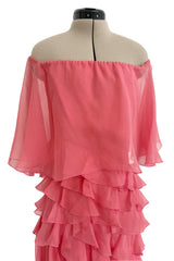 Fall 2010 Valentino Maria Grazia Chiuri & Pierpaolo Piccioli Runway Look 37 Off Shoulder Ruffle Dress