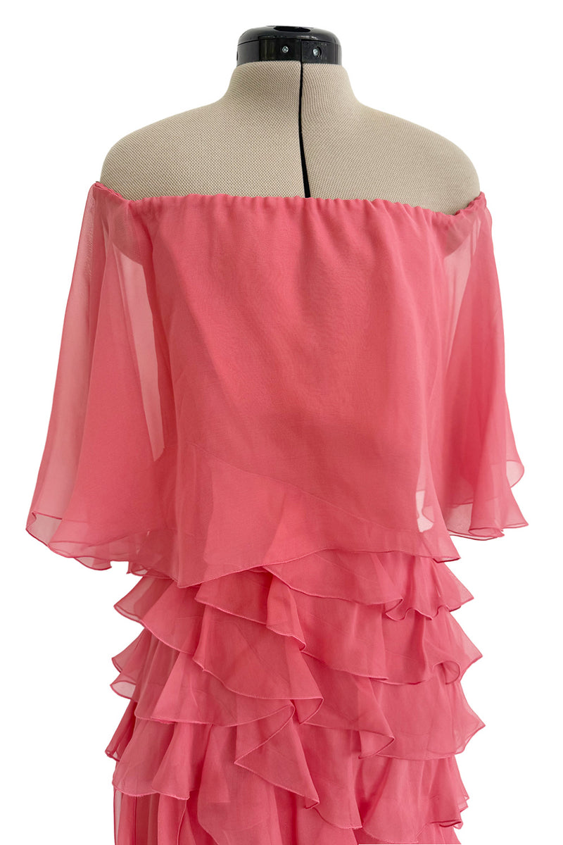 Fall 2010 Valentino Maria Grazia Chiuri & Pierpaolo Piccioli Runway Look 37 Off Shoulder Ruffle Dress