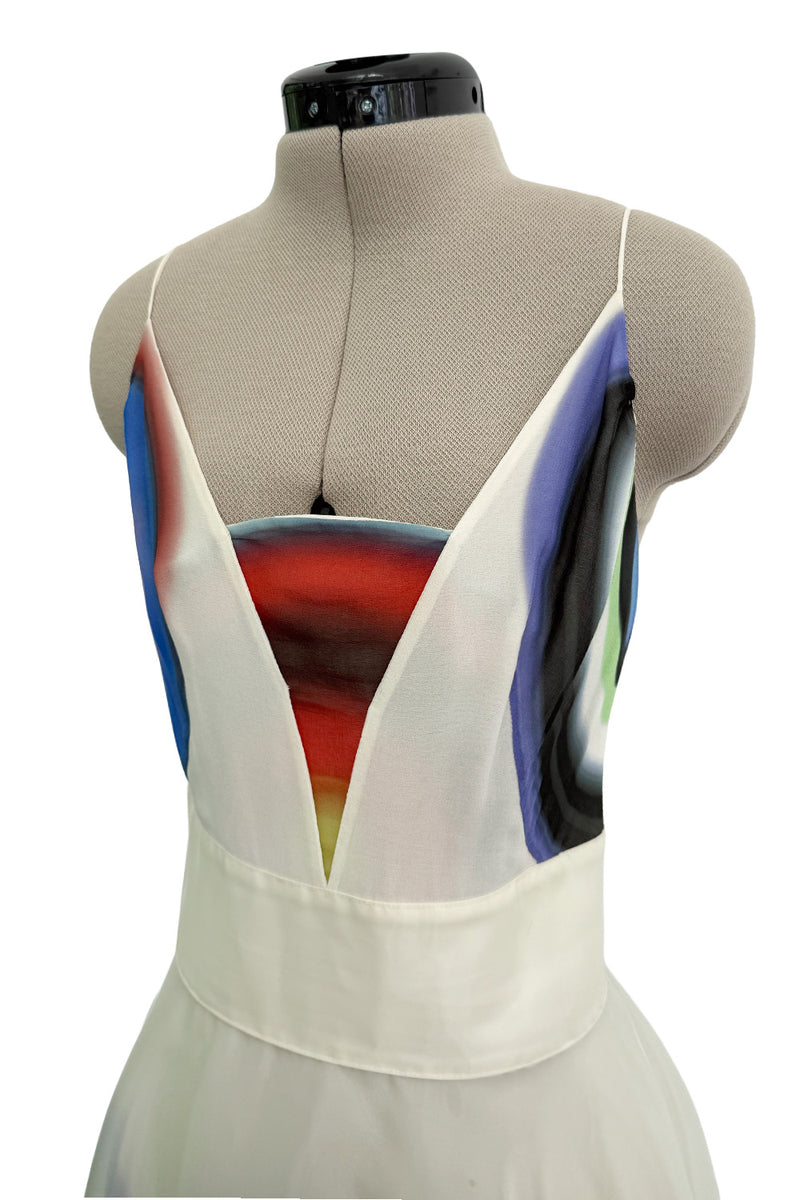 Spring 2008 Fendi by Karl Lagerfeld Runway Look 19 & Ad Campaign Silk Organza & Chiffon Print Dress