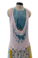 Amazing Spring 2018 Valentino by Pierpaolo Piccioli Runway Look 64 Lace, Silk & Velvet Halter Dress Set