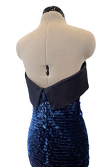 Outstanding Spring 2011 Giorgio Armani Runway Look 60 & Ad Campaign Strapless Blue Sequin Dress