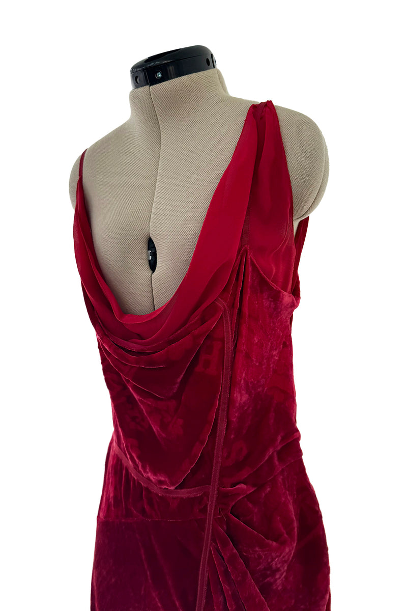 Fall 2006 Christian Dior by John Galliano Runway Look 41 Red Velvet Dress