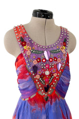 Gorgeous Spring 2015 Emilio Pucci by Peter Dundas Runway Look 36 Tie Dye Beaded Silk Chiffon Dress