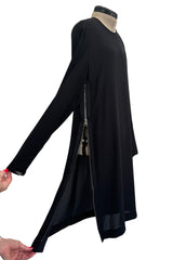 Chic & Simple Fall 2001 Gucci by Tom Ford Runway Look 20 Black Silk Side Zipper Sheath Dress