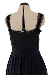 Pre-Fall 2013 Chanel by Karl Lagerfeld Runway Look 65 Black Silk Pleated Dress