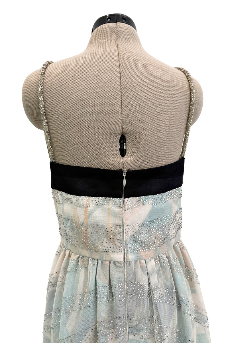 Pretty Spring 2014 Emporio Armani Long Version of Runway Look 86 Crystal & Floral Print Pastel Dress