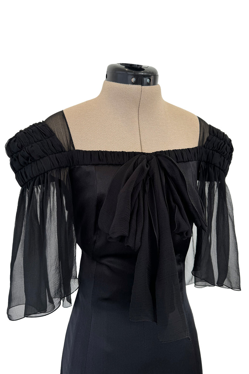 Prettiest Fall 2009 Chanel by Karl Lagerfeld Runway Look 55 Black Silk & Chiffon Dress