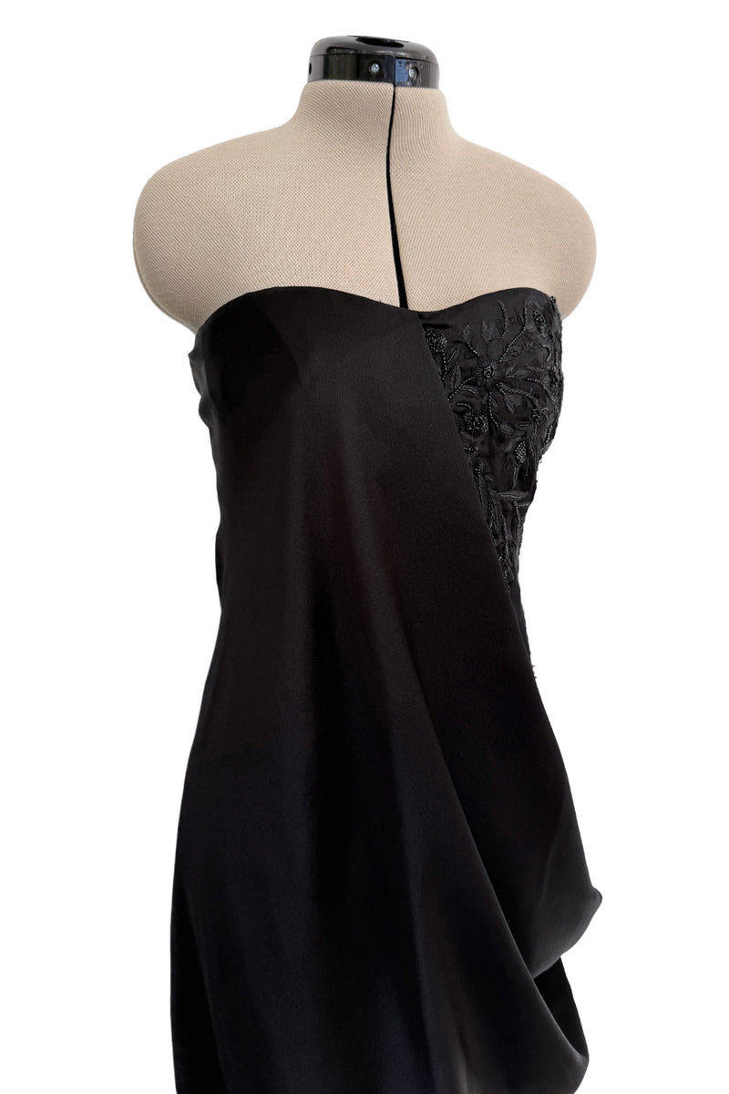Fall 2008 Alexander McQueen 'The Girl Who Lived in a Tree' Strapless Draped Silk Dress w Elaborate Beading