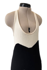Cruise 2003 Chanel by Karl Lagerfeld Black & Ivory Cashmere Knit Dress