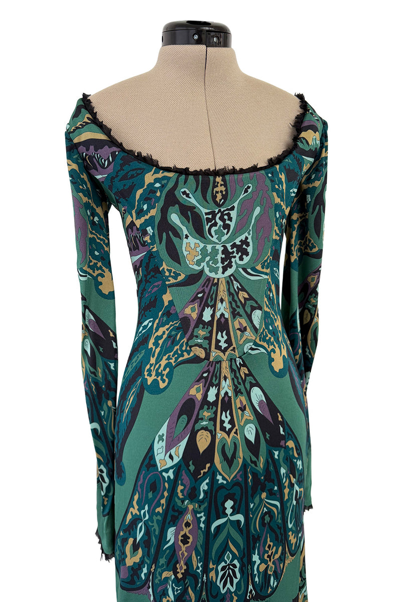 Fabulous Fall 2011 Emilio Pucci by Peter Dundas Runway Look 3 Green Print Corset Front Dress