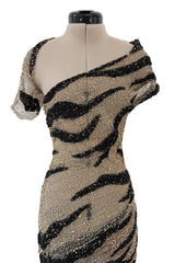 Spring 2001 Jean Louis Scherrer Haute Couture Look 22 Runway Sample Beaded Silk Chiffon & Net Dress