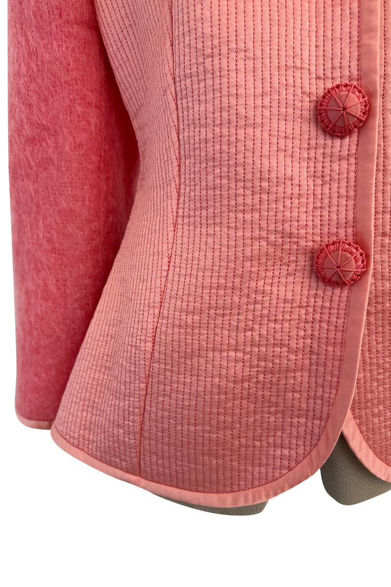 Fall 1995 Christian Dior by Gianfranco Ferre Pink Salmon Silk & Mohair Jacket