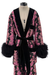 Custom Gucci by Alessandro Michele Pink & Black Metallic Pant & Jacket Set