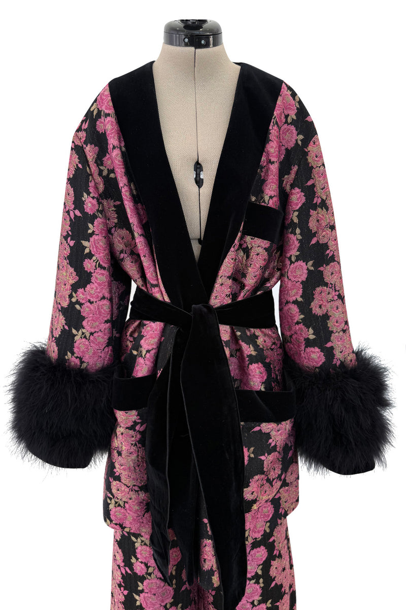Custom Gucci by Alessandro Michele Pink & Black Metallic Pant & Jacket Set
