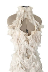 2011 Alexander McQueen by Sarah Burton Intricate Lace & Silk Chiffon Ivory Dress