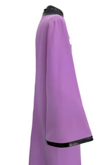 Spring 2020 Gucci by Alessandro Michele Runway Look 64 Purple Cut Out Tunic Dress w Patent Trim