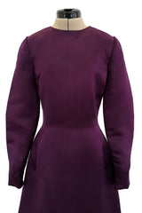 Fall 2002 Oscar de la Renta Runway Look 50 Purple Silk Dress w Hand Applied Patchwork