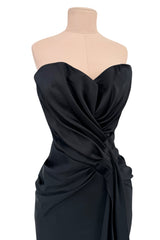 Important Spring 2008 Christian Dior by John Galliano Runway Look 53 Black Silk Strapless Dress