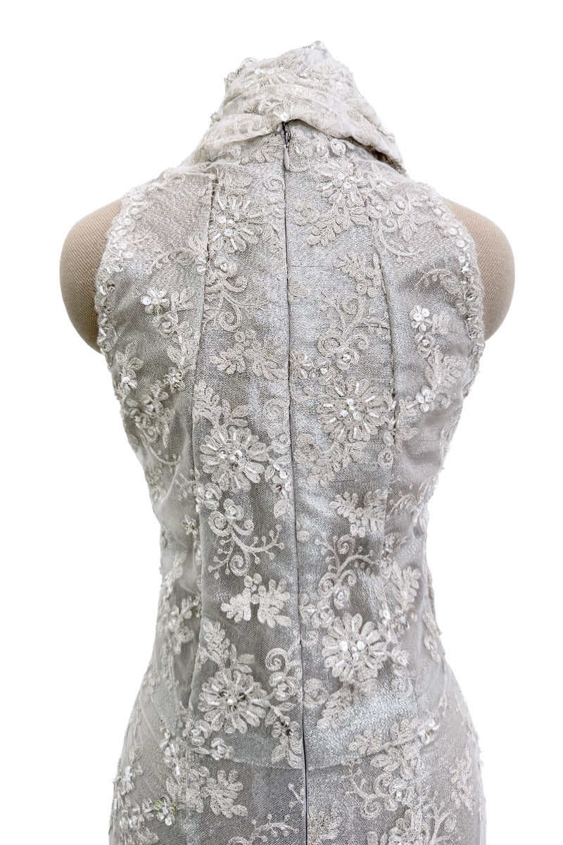 kate moss dress grey Exquisite 2011 Rodarte One Off Custom Made Silver & Lace Vogue / Kate –  Shrimpton Couture